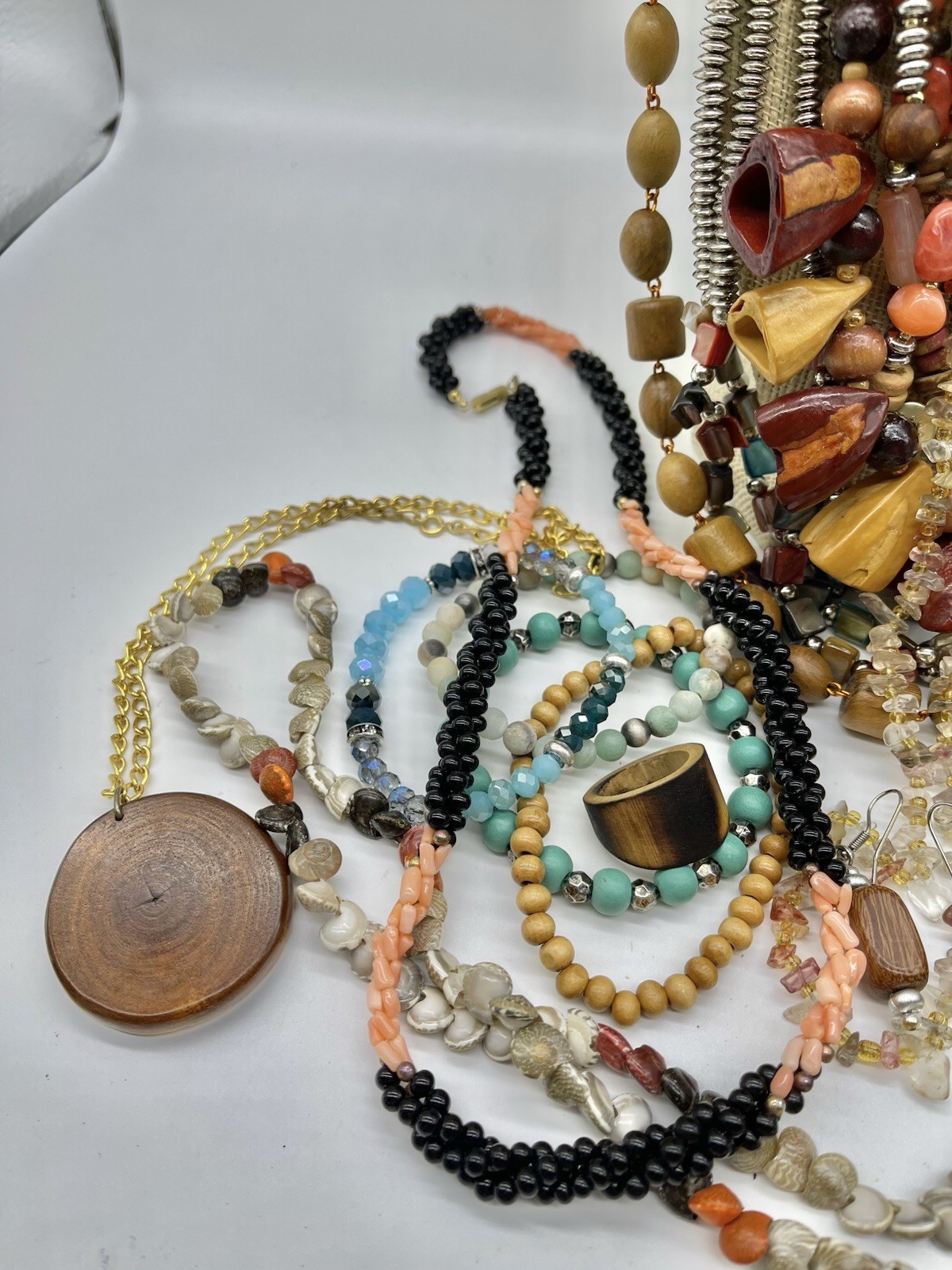 Jewelry Vtg To Mod Safari Boho Ethnic Wood ++ Pcs Lb Lot JL206