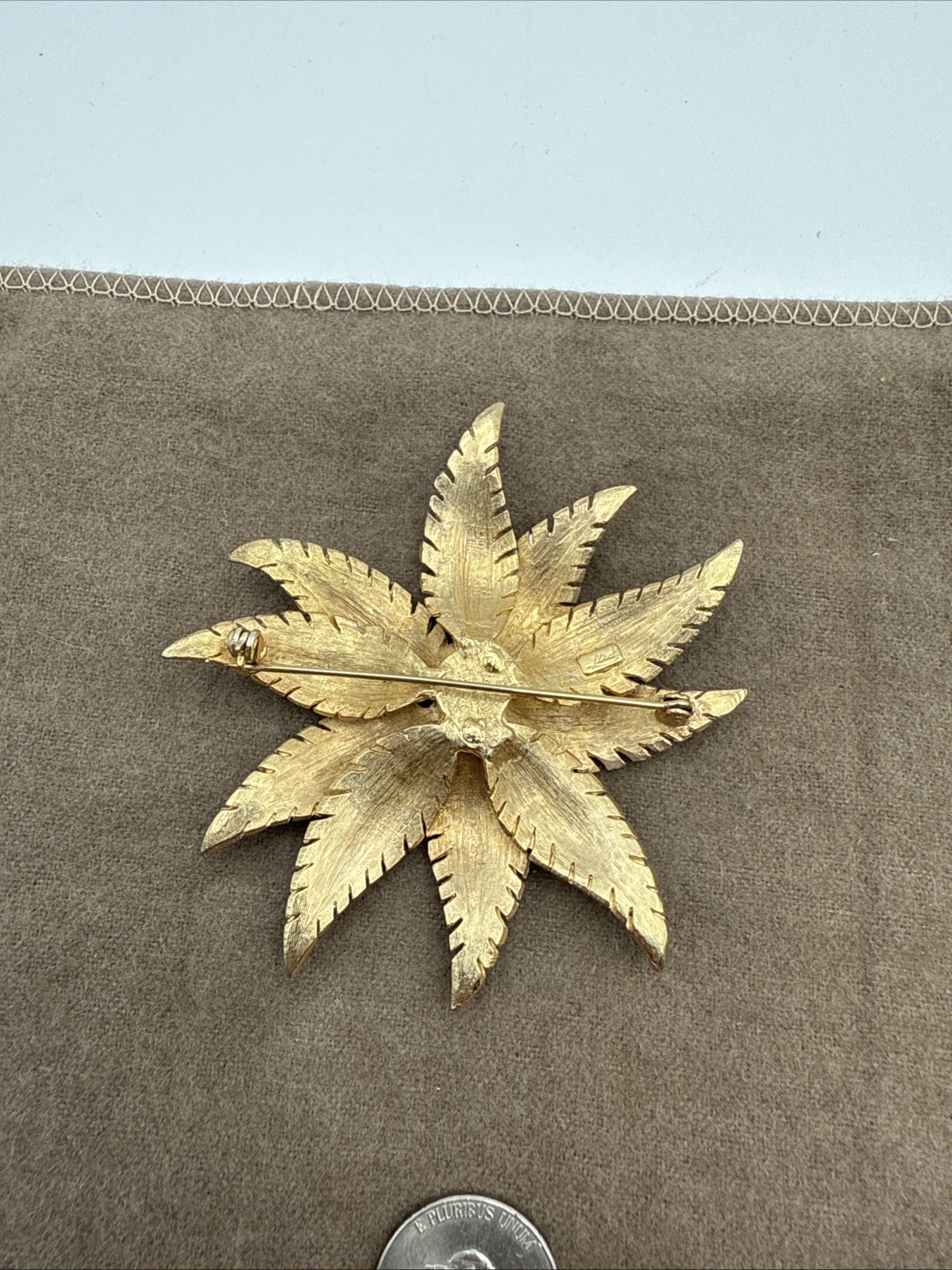 Lisa Jewels Co Leaf Brooch Pin, Iridescent Satin Enamel Finish-W. Germany