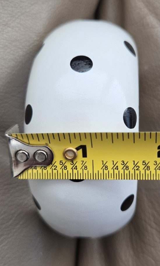 VINTAGE Chunky Bangle Bracelet White With Black Polka Dots
