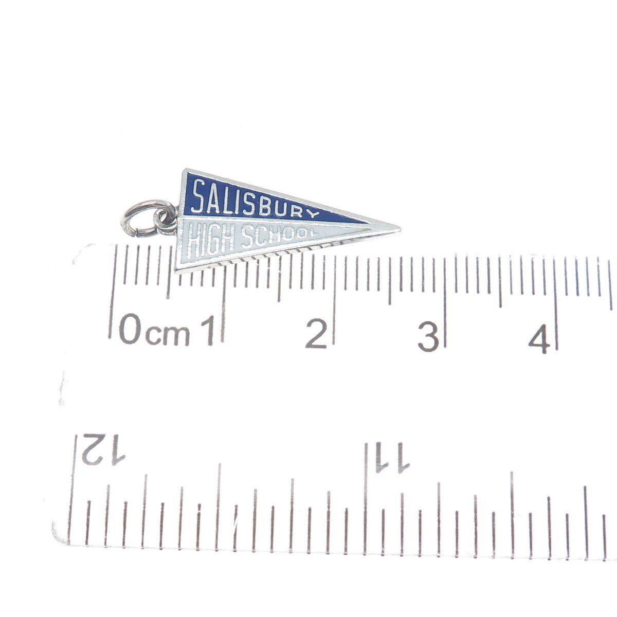 ART’S ELEGANCE Sterling Silver Vintage Enamel Salisbury High School Mini Pendant