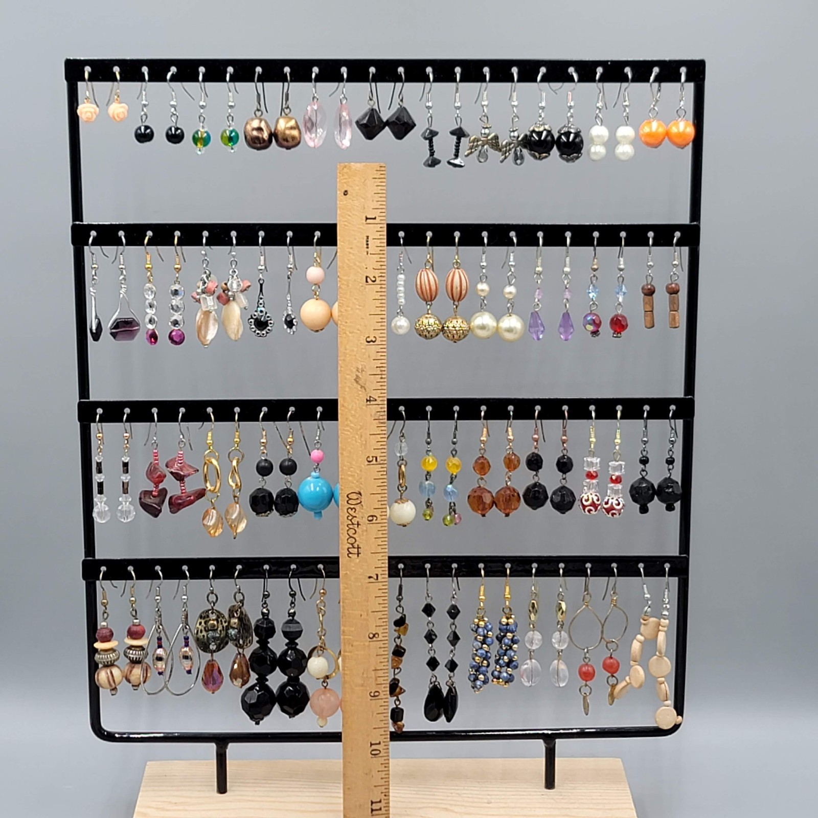 Lot of 44 Beaded Pierced Earrings Multi color ALL Dangle 11