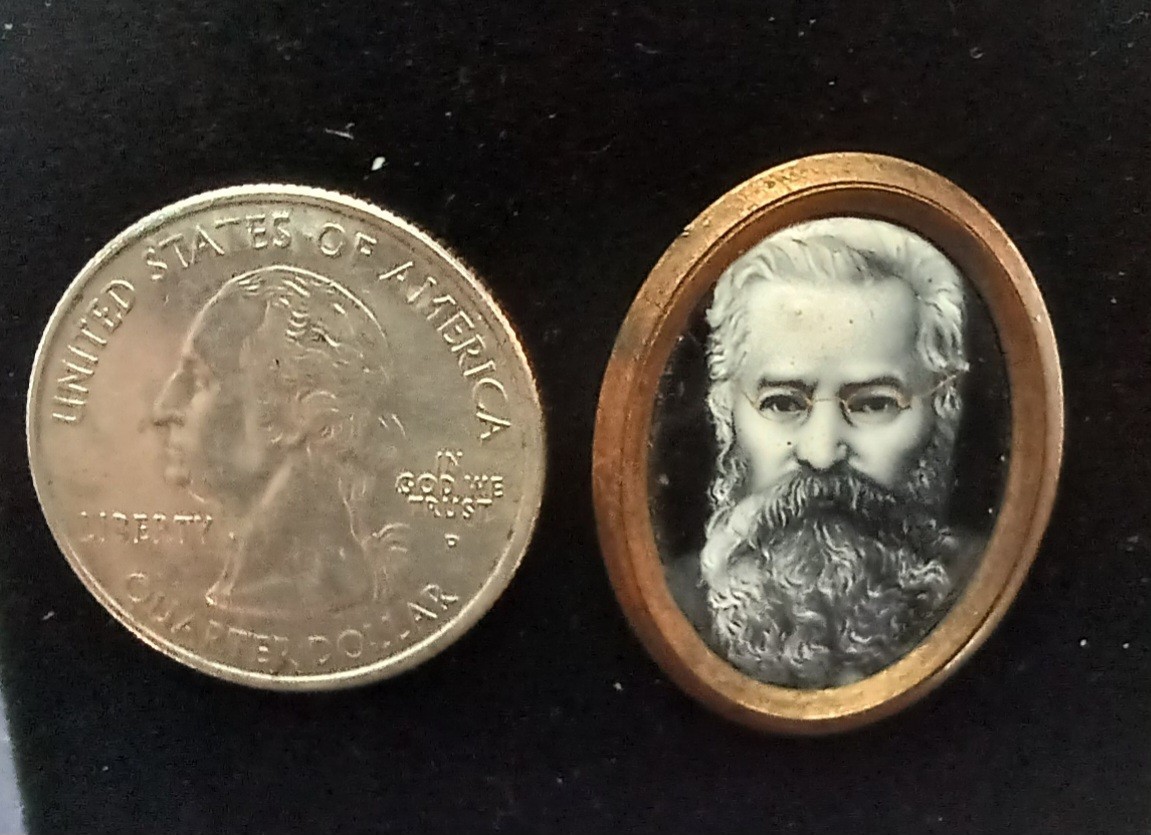 Early Original Amazing Enamel Art Portrait Medallion Brooch Pendant