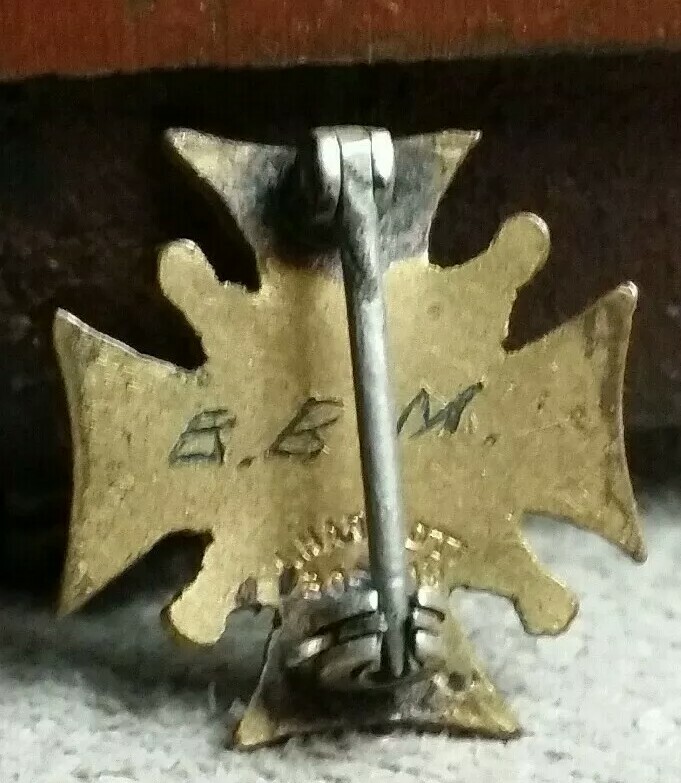 Vintage Metal pin with letters H L P S