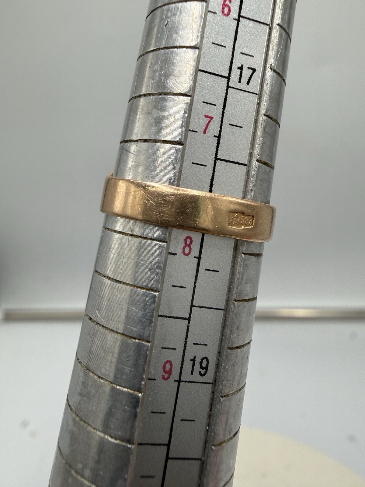 Vintage Soviet Solid Rose Gold Ring 14 K 583 Size 7.75