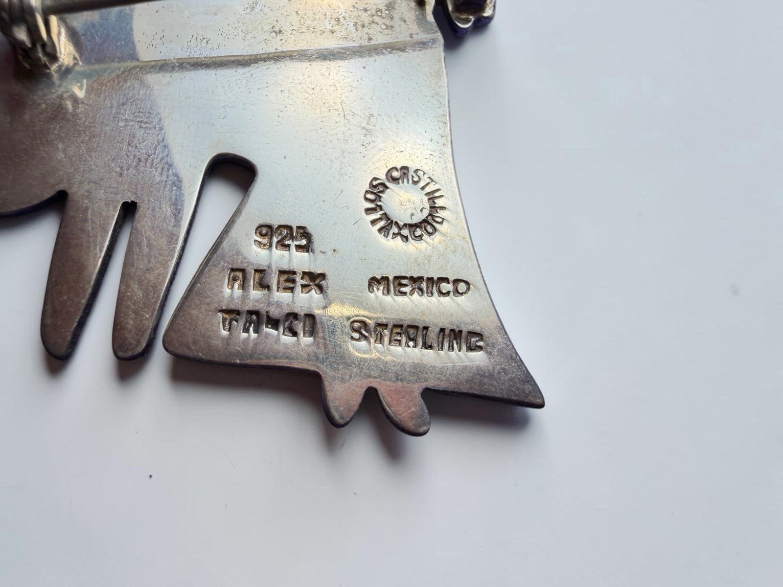 Rare Vintage Los Castillo Taxco 925 Silver Princess Lion Brooch Pin Alex Mexico