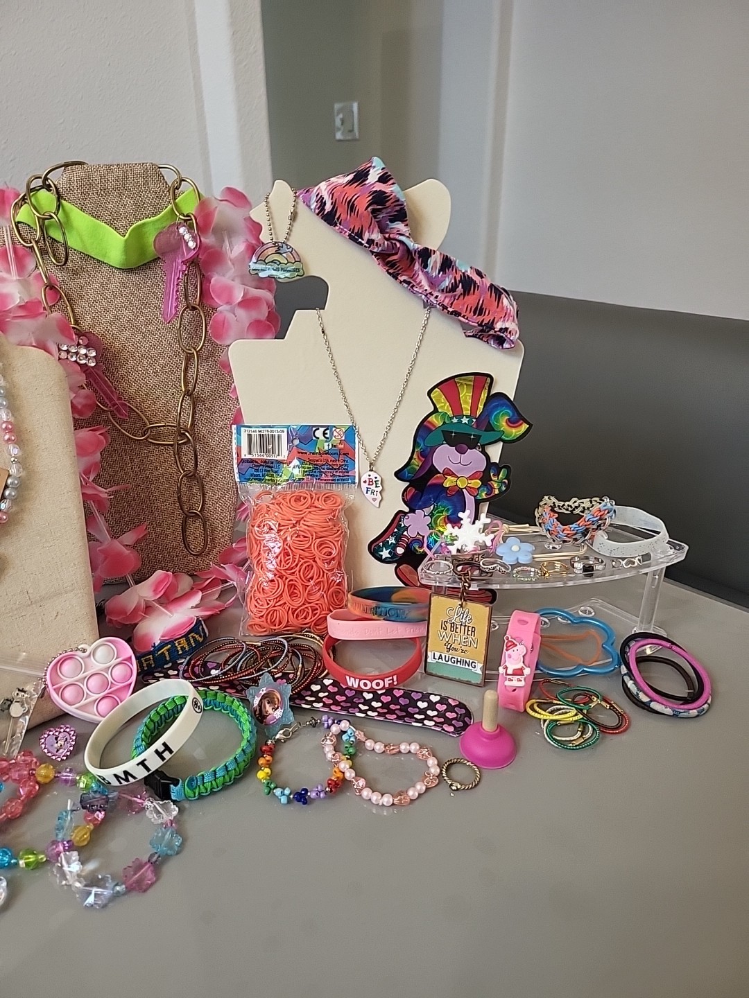 Costume Jewelry Lot 90 Pc + Girls Dress Up Box Collectibles, Hair Pcs And MoreG1