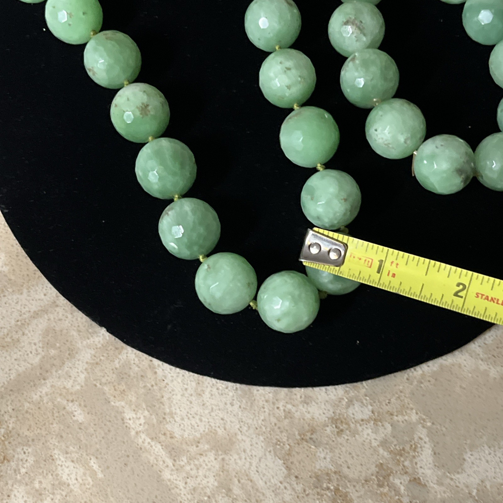 Vintage Estate Large Green Chrysoprase Beaded Necklace Bracelet Earrings Set