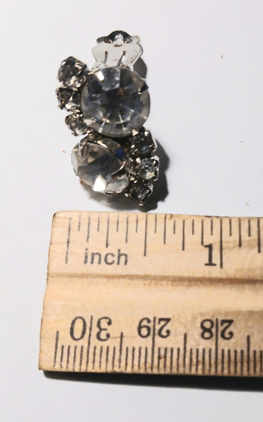 Vintage genuine crystal cluster clip on earrings faceted- vintage
