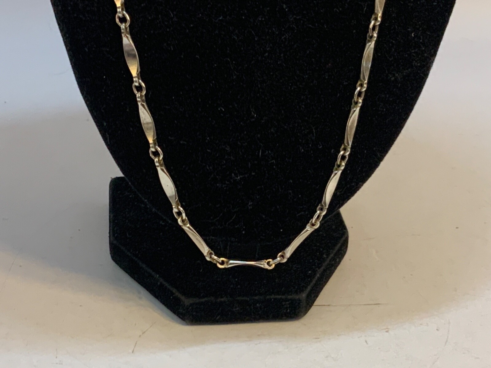 Vintage Sterling Silver Bar Link Chain 18’’ Necklace
