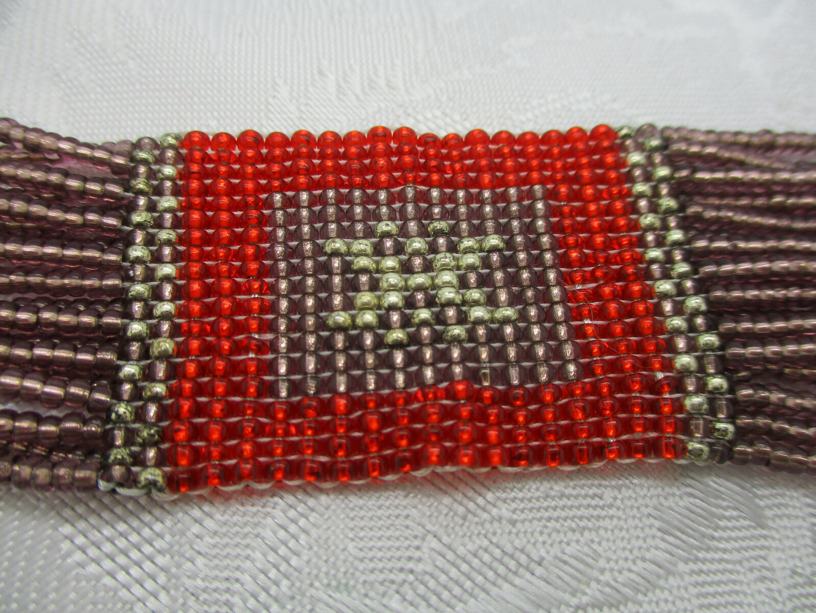 VINTAGE FLAVOURS BY THE FLAVIN SISTERS GLASS SEED BEAD 925 SILVER GEO BRACELET