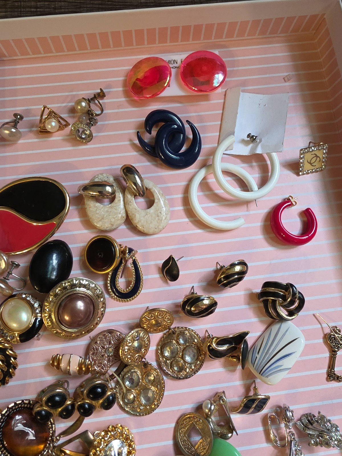 Vintage Earrings Lot Pierced Clip In Wear Junk Craft
