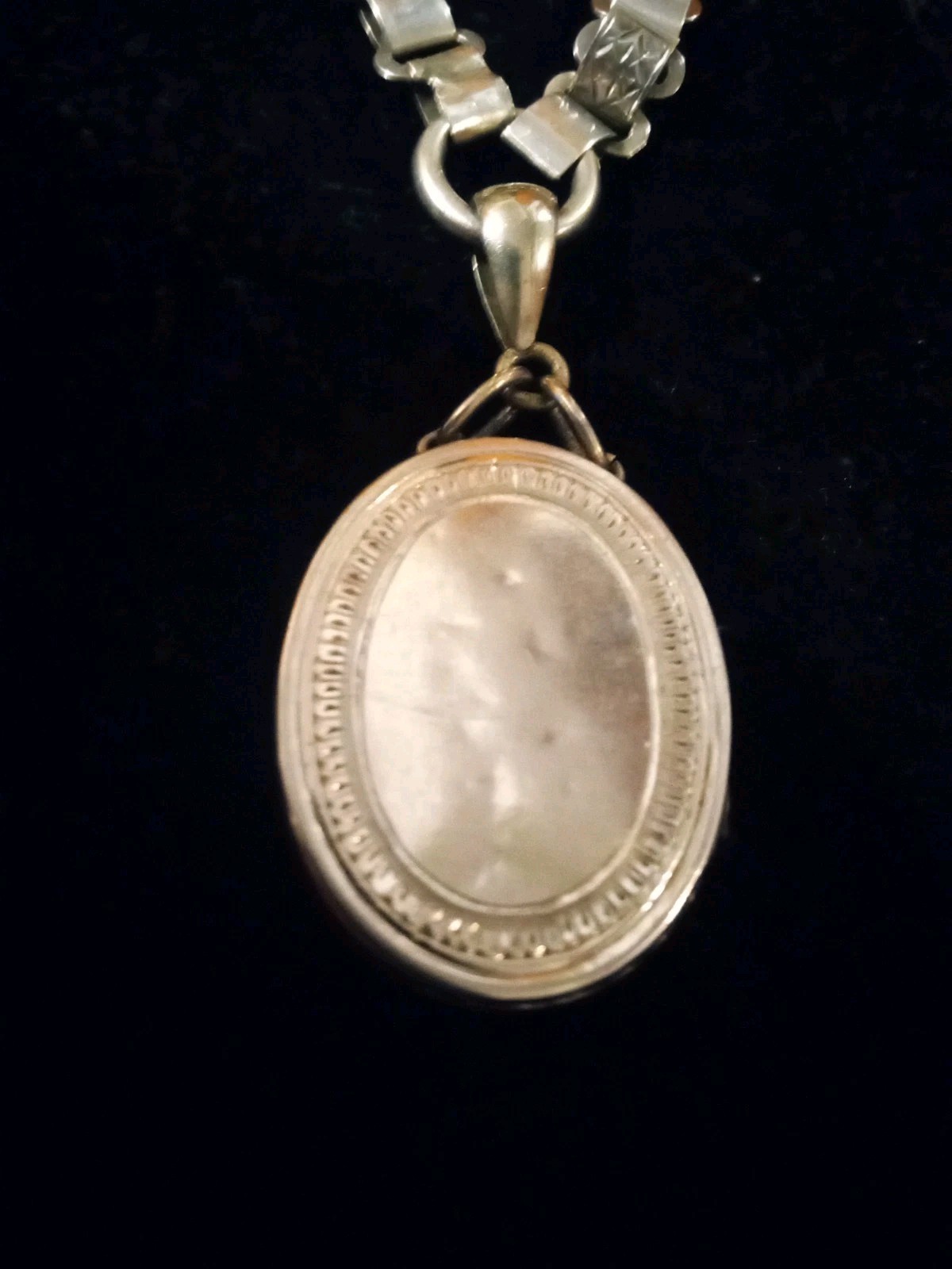 Antique Victorian LOCKET Book Chain Necklace Sterling Silver 39.3 Grams