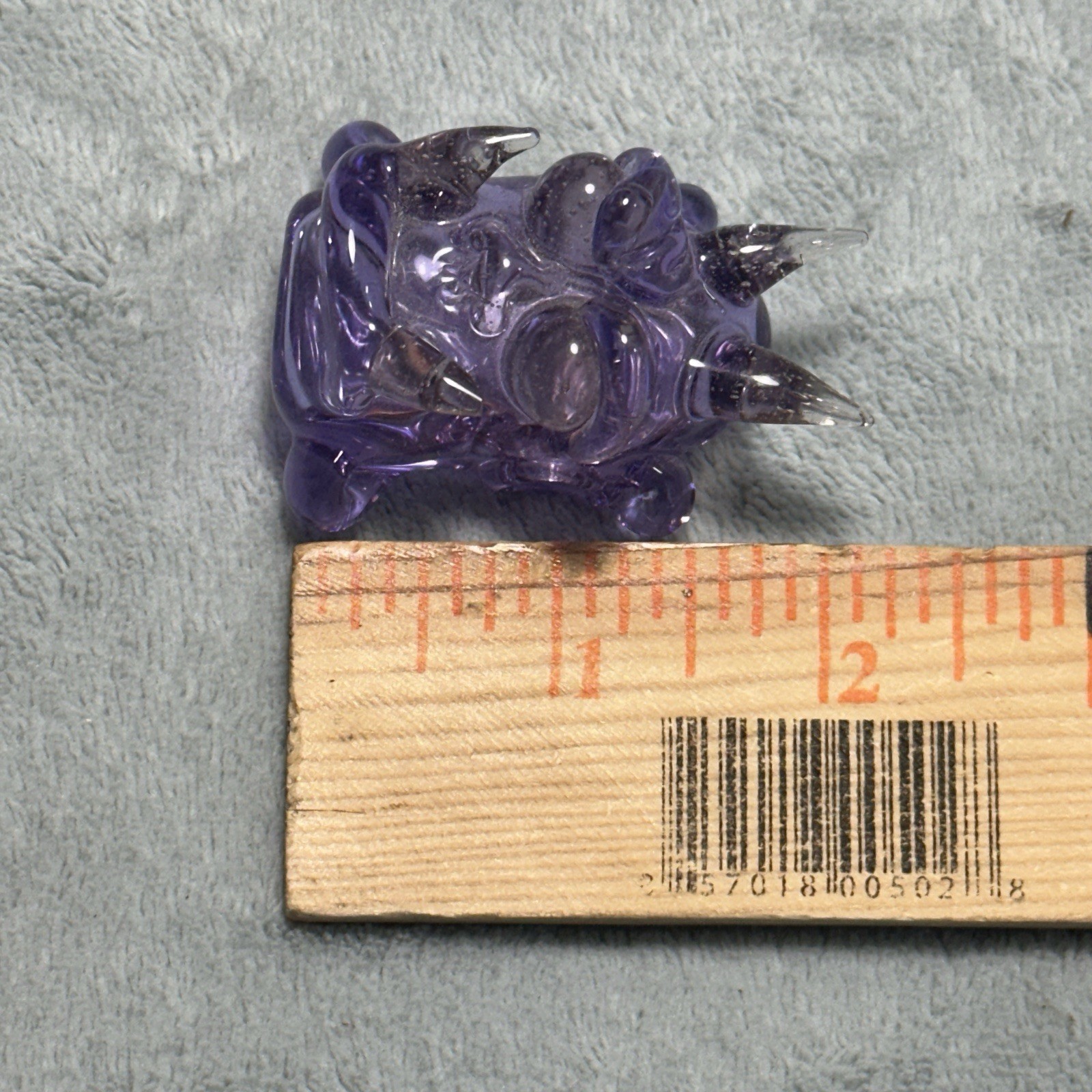 Y2k 2000s Hand Blown Glass Art Deco Demon Monster Head Pendant Necklace 2×1.5