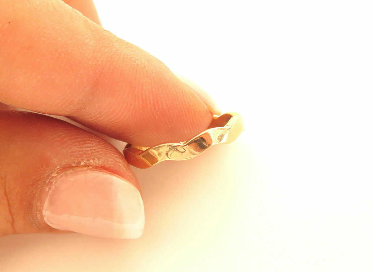 Vintage 2.5mm Wave Band Yellow Gold Plated Signed 14K GE ESPO Esposito Ring