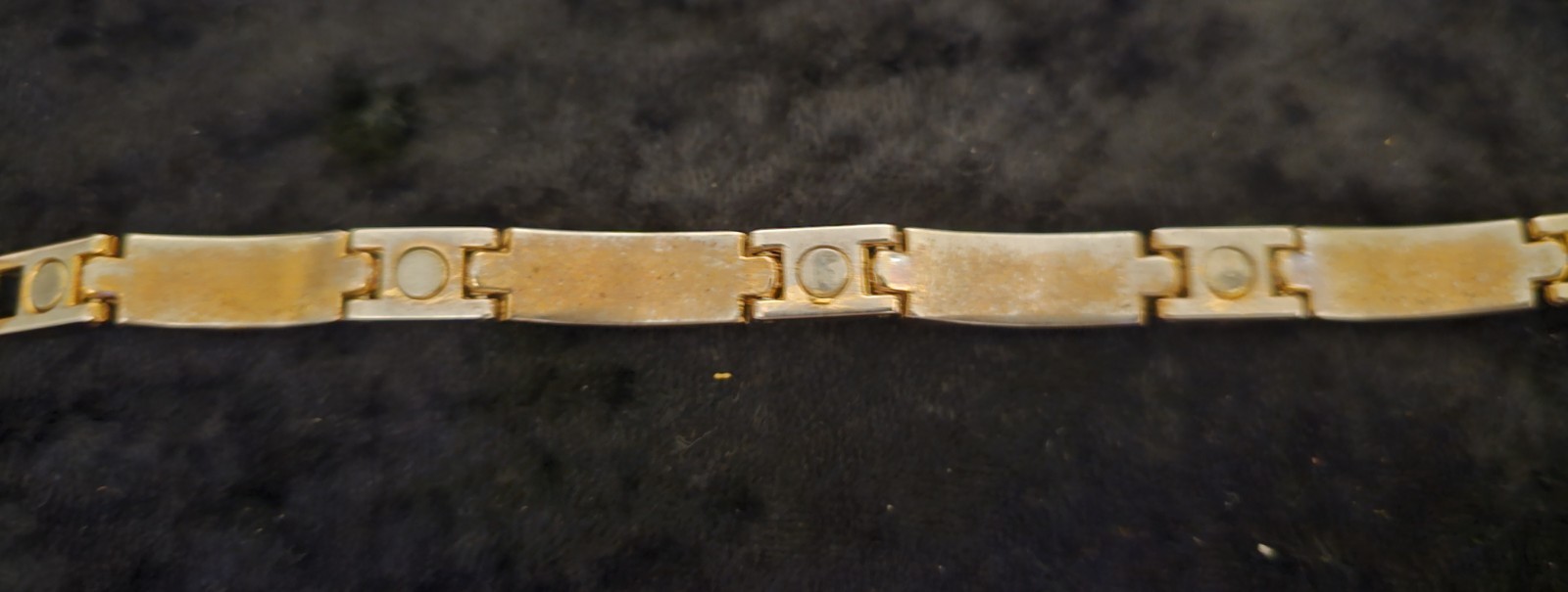 Vintage Chinese Jade Turquoise Tigers Eye Gold Tone Link Bracelet 7.5″ READ