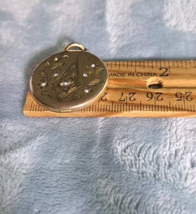 Victorian Rose Gold Filled Paste Locket