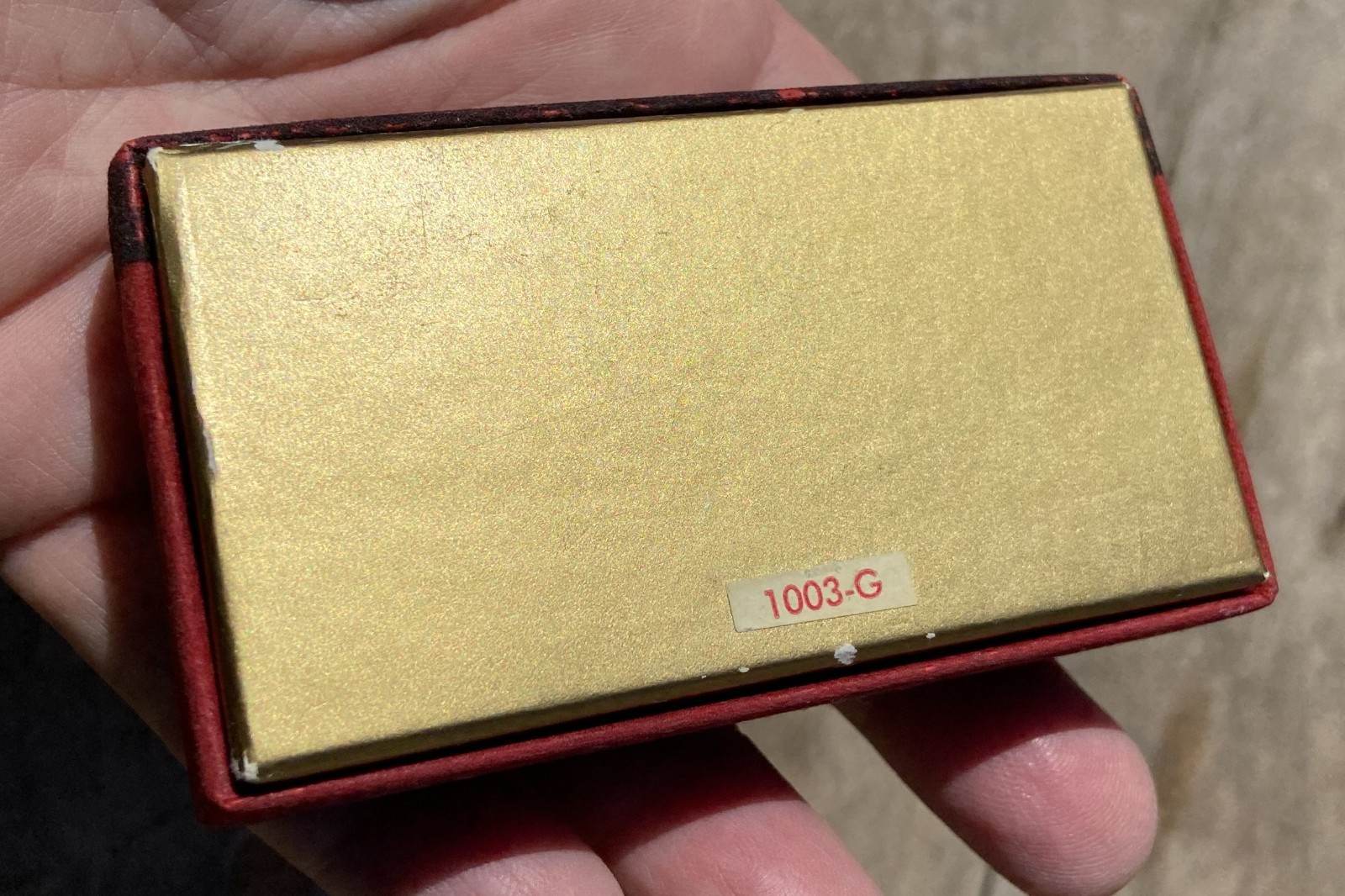Vintage HADLEY Simulated Red Gemstone Cufflinks Original Box & Jeweler’s Label