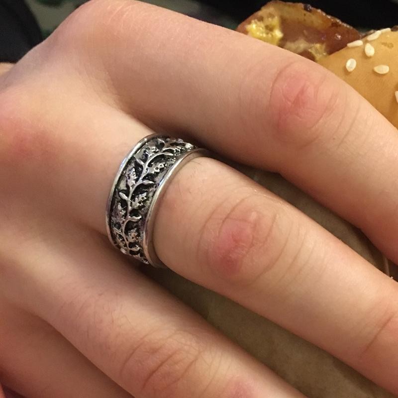 Vintage Carved Leaf Branch Ring Antique Silver Boho Wedding Band Jewelry Gifts