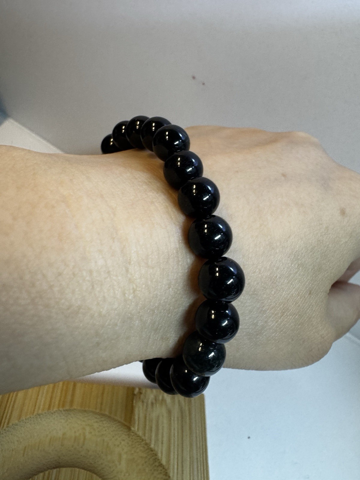 Natural Burmese A-Grade black Jade jadeite 23 beads stretch bracelet 8mm new