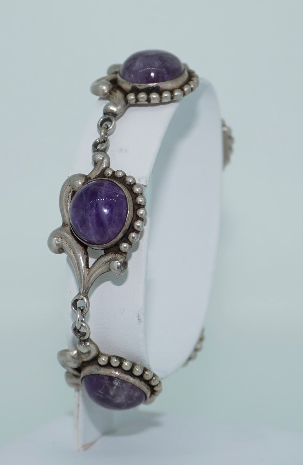 Los Castillo Sterling Silver & Amethyst Bracelet #695