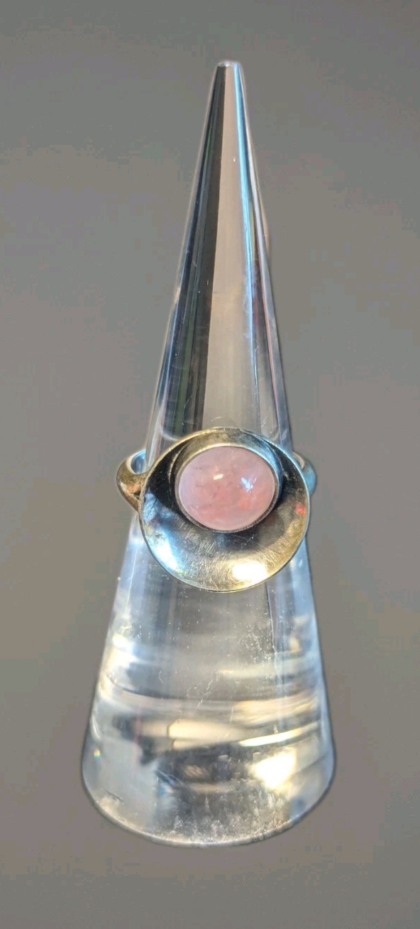 Niels Erik From modernist rose quartz And Sterling Bracelet, Earrings And…