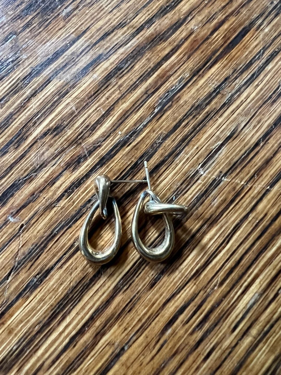 Vintage Monet Gold Tone Teardrop Dangle Post Earrings