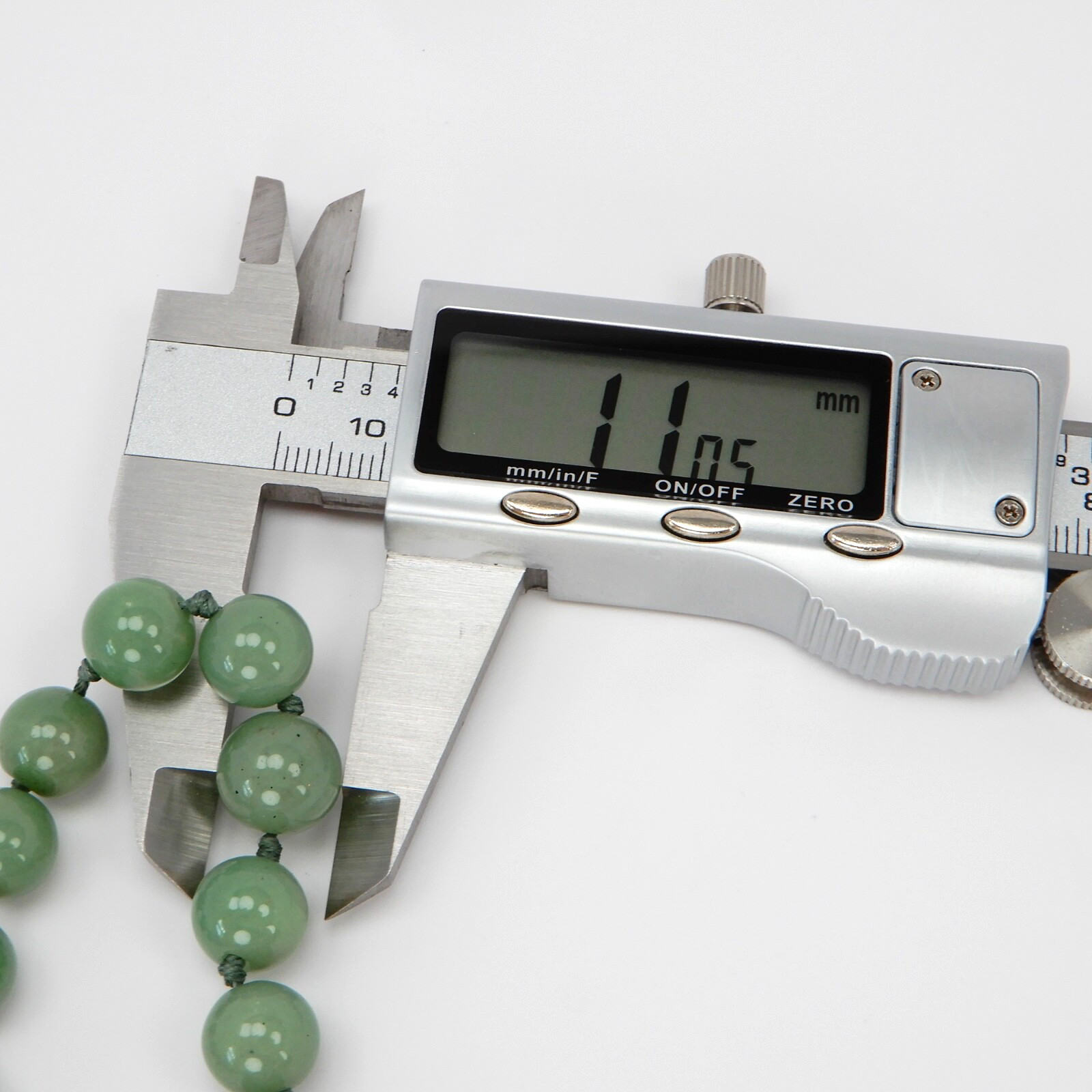 Vintage Green Jade Knotted Graduated Bead Necklace 23” 925 Silver Filigree Clasp