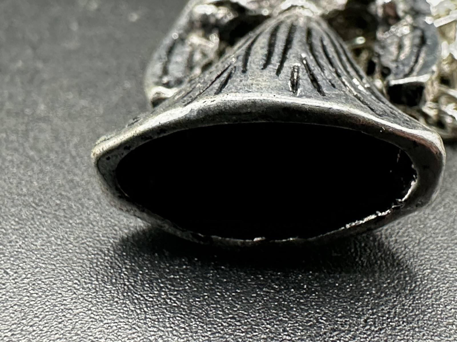 Vintage Pewter Angel Pendant Necklace Hollow Bottom – Gothic or Religious Style