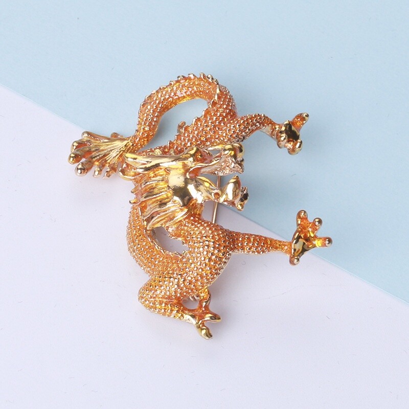 New Enamel Dragon Women Coat Brooch Pin Accessories Vintage Antique Jewelry