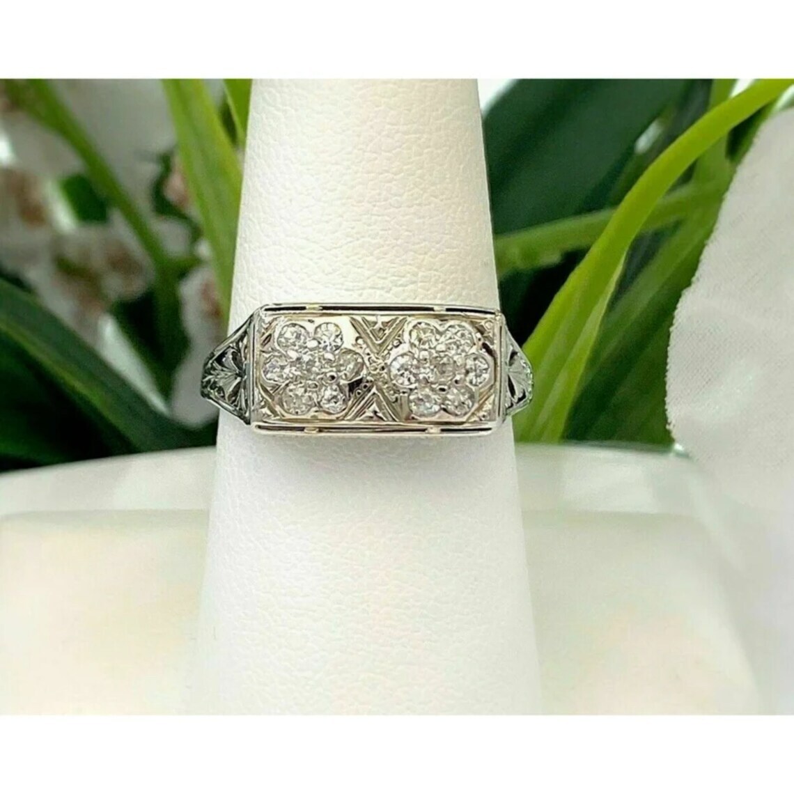 1/2CTW White Round Cut CZ Antique Style Art Deco Engagement Ring In 925 Silver