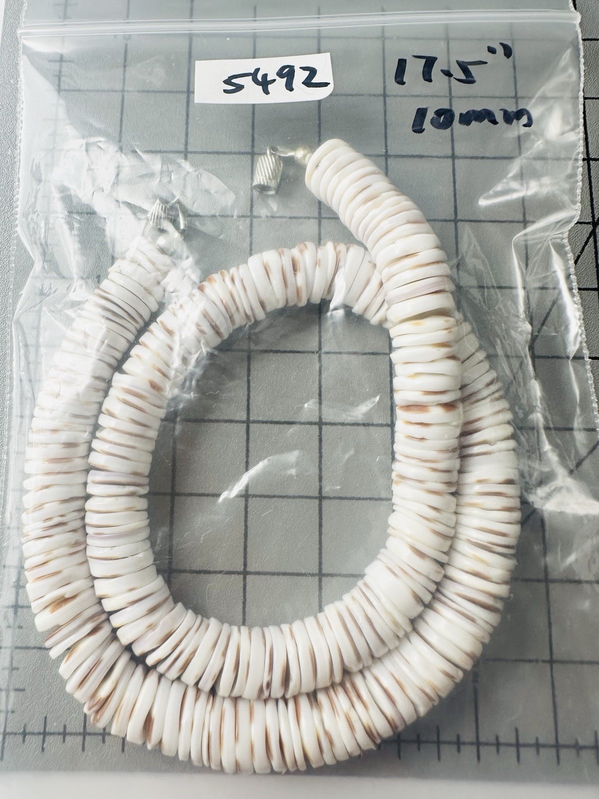 Vintage Shell Necklace 17.5” 10mm