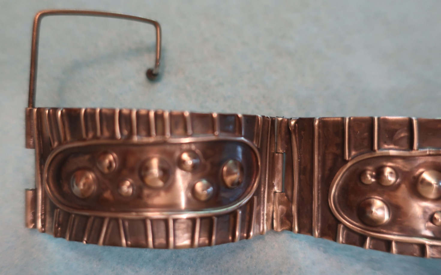 Vintage Segmented Sterling Cuff Bracelet; Made in USA by Peggy Johnson, May 1978