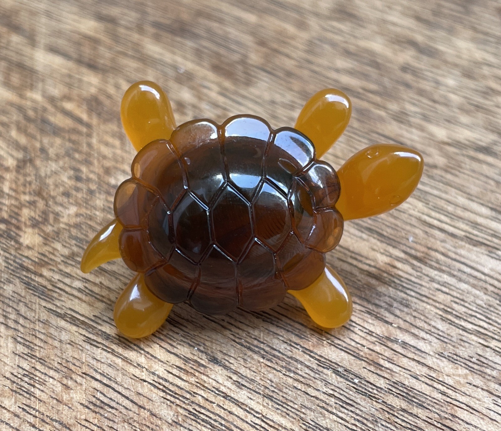 Vintage Tac Pin Brooch Turtle Brown Lucite Faux Tortoise Shell Novelty Jewelry