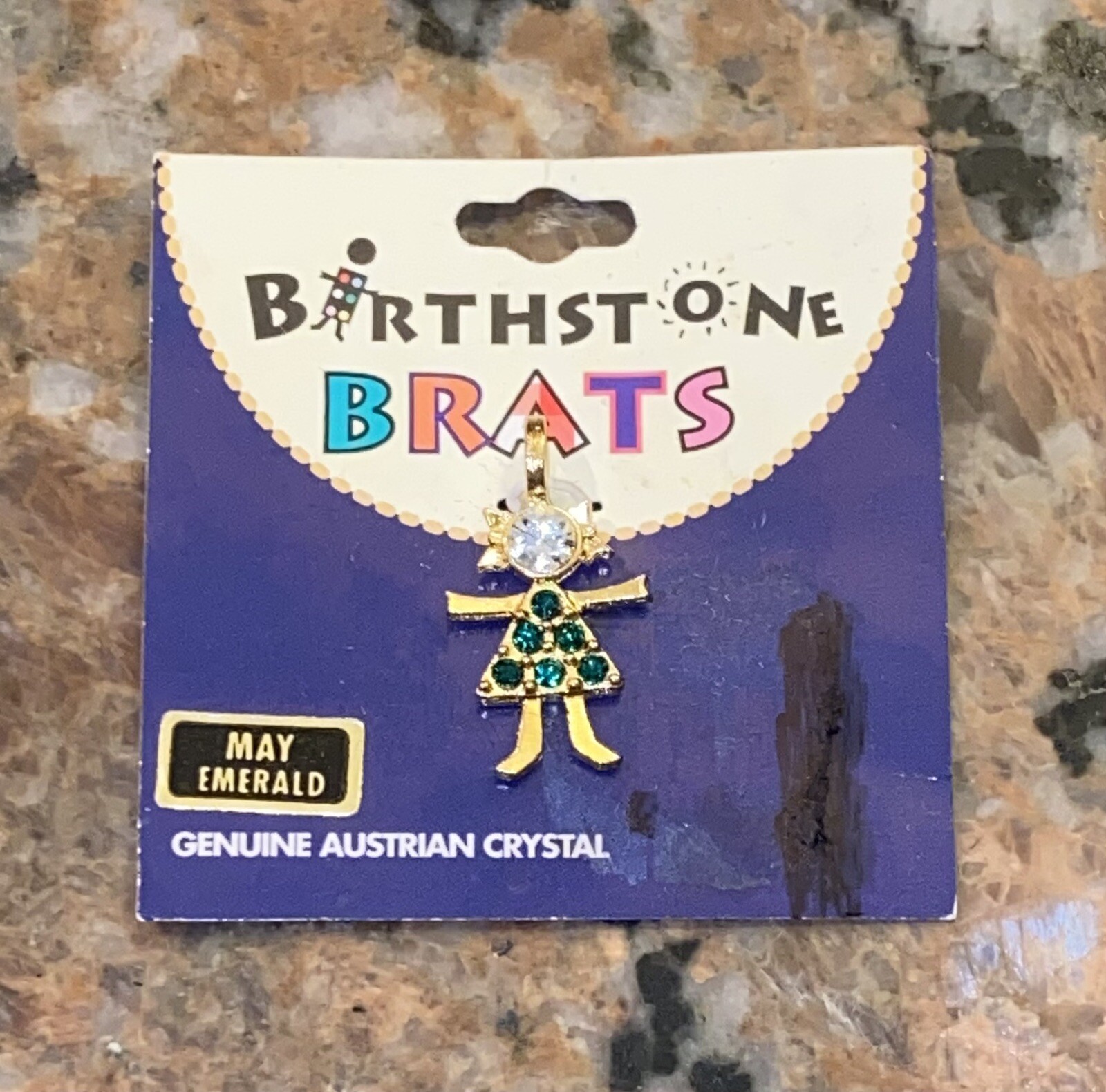 Vintage Birthstones Brats May Emerald Austrian Crystal
