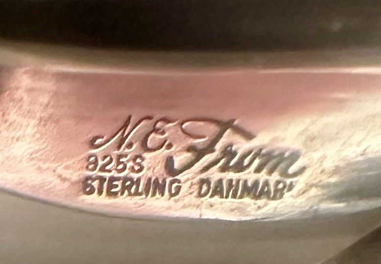2 INCHES N. E. FROM DENMARK STERLING BROOCH
