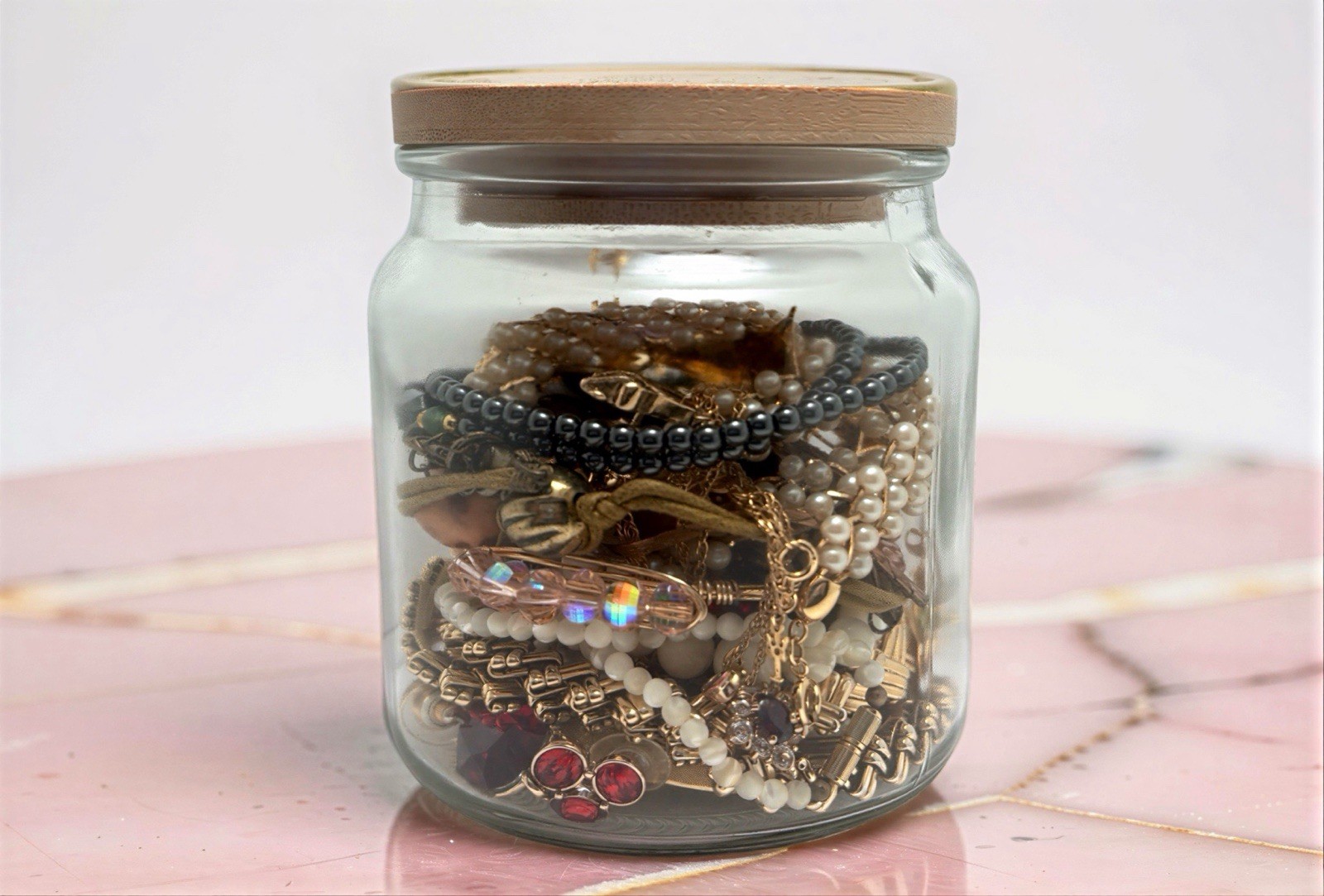 Mystery 27 pieces Jewelry Jar Vintage -Modern Gold Costume Napier Monet Avon
