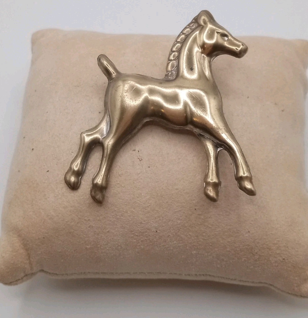 Small Spirited Horse Brooch Gold Tone equestrian, colt, foal, western