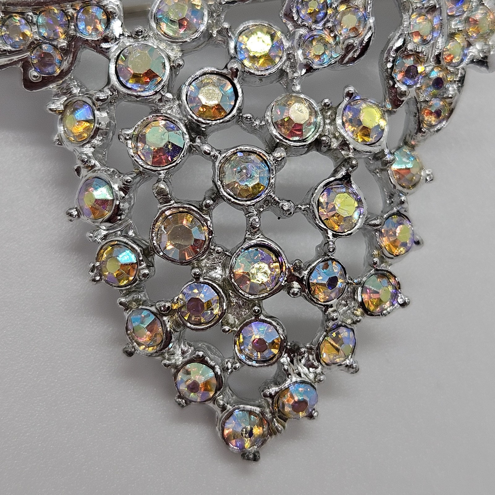 Vtg AB Aurora Borealis Bunch of Grapes Brooch Extreme Sparkle!