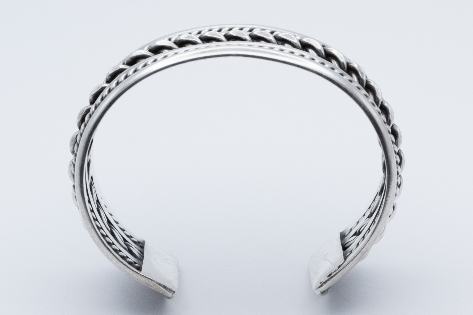 Navajo Sterling Silver Triple Twisted Wire Wide Cuff Bracelet 78.6g Vintage 925