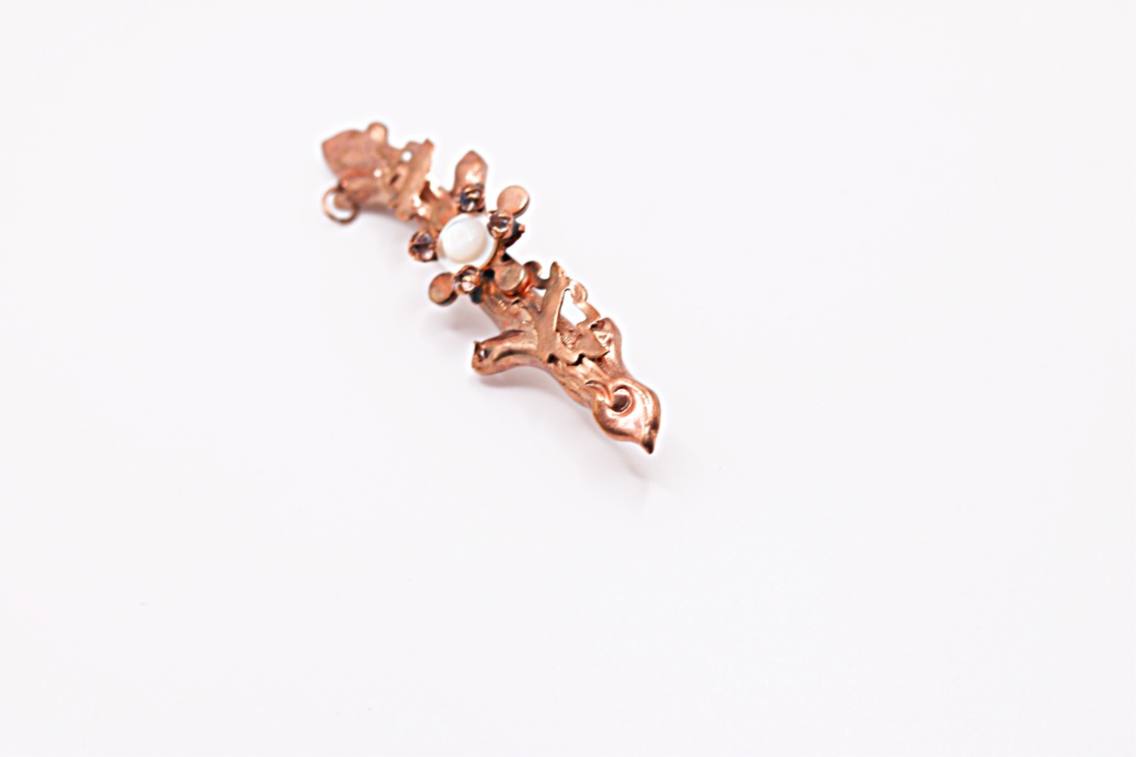 Antique Victorian Rose Gold Filled Or Toned Bar Pin Or Brooch C Clasp Unmarked