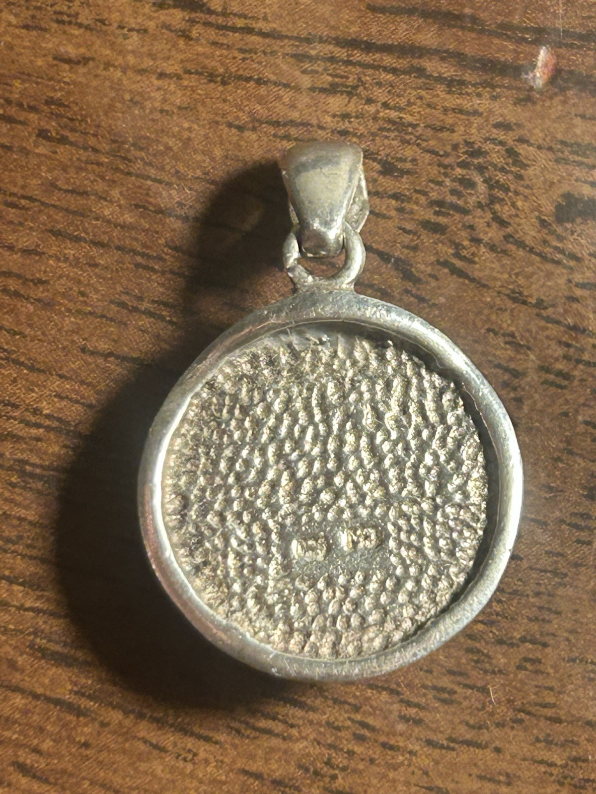 Vintage Round Sterling Silver Onyx Turquoise Shell Inlay Mosaic Pendant