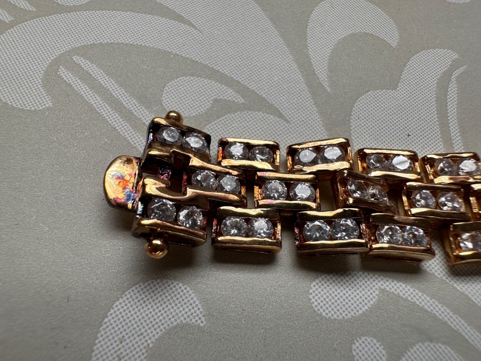 Vintage HSN Colleen Lopez Three Row Rhinestone Tennis Bracelet