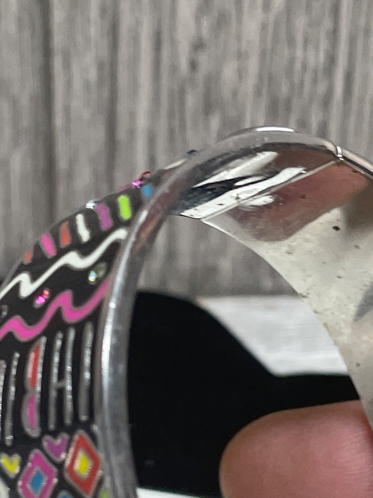 Metal Hinged Bracelet w/ Rhinestone opening Beautiful Colorful VIntage