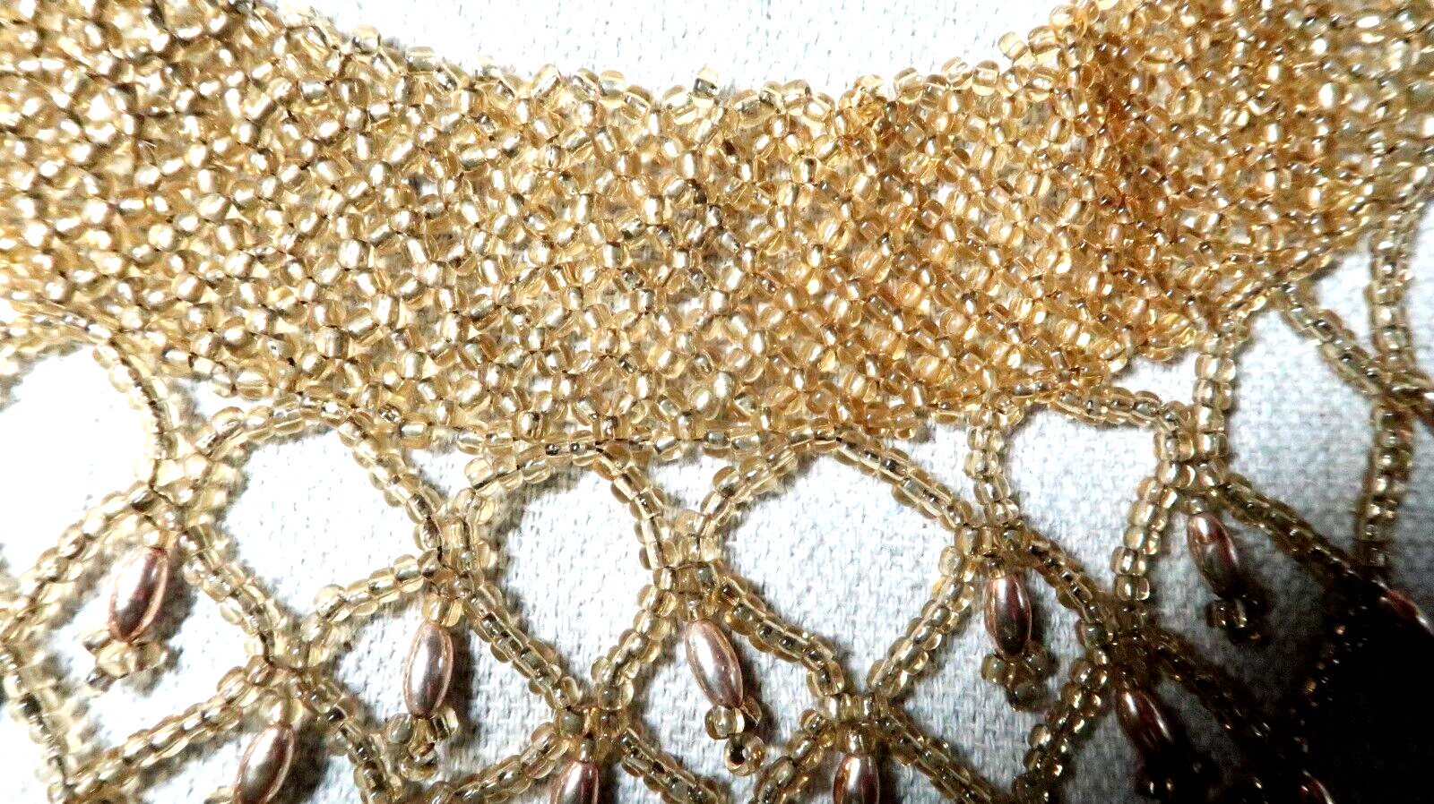 VINTAGE RETRO GOLD CZECH SEADS BEADS NECKLACE CHOKER