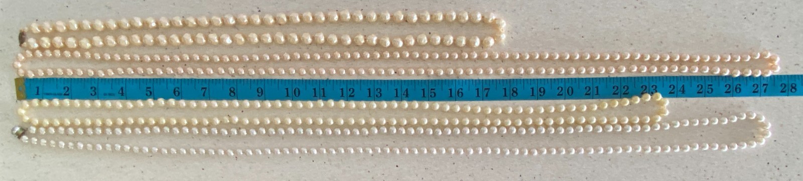Lot of 4 Vintage Faux Pearl Necklace Strand Lariat 56″ 54″ 48″ 36″