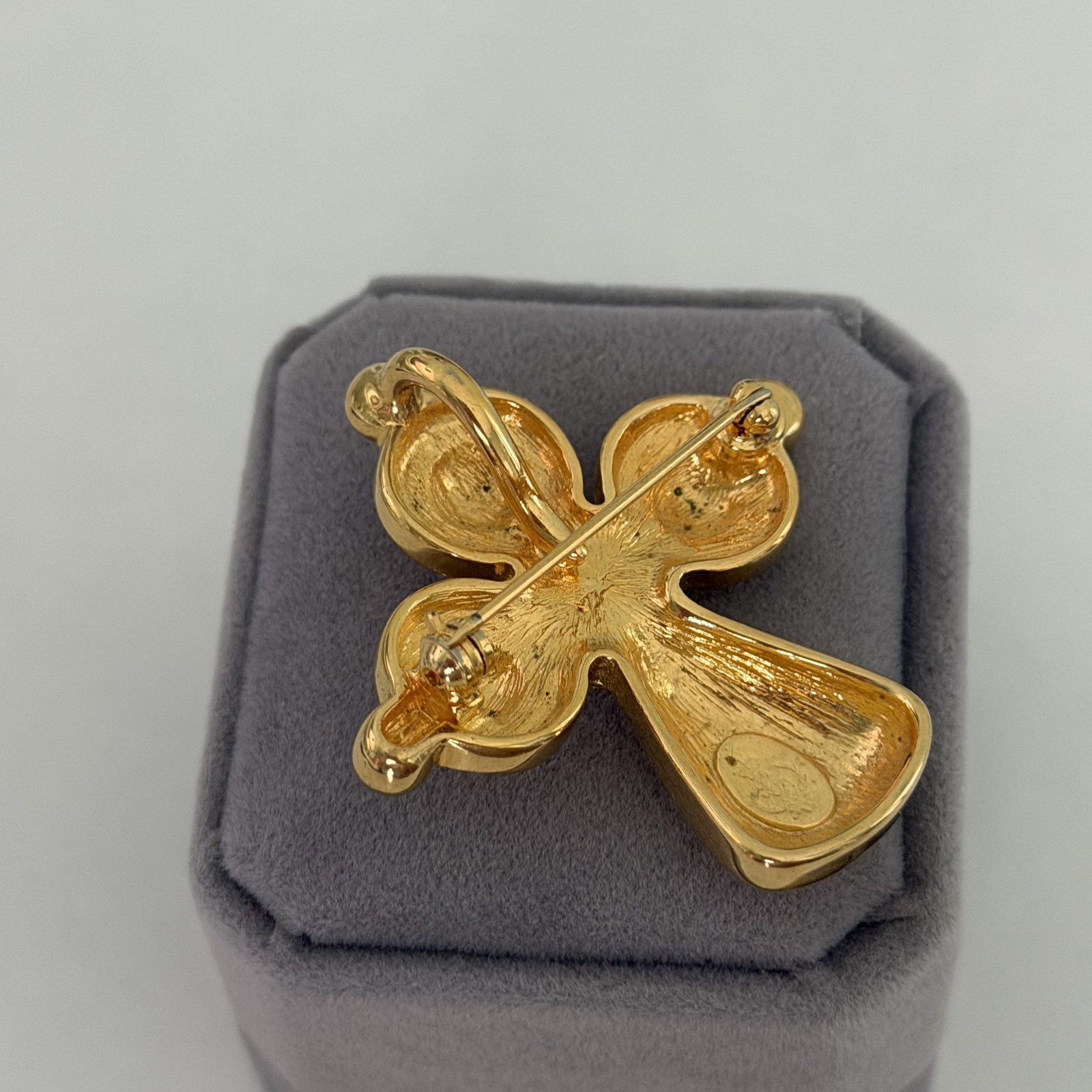 Vintage Premier Designs Maltese Cross Shiny Gold Tone Brooch Pin Pendant