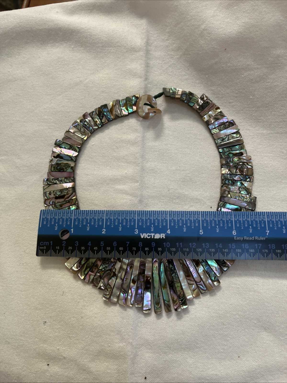Vintage reversible graduated Abalone Paua Shell collar necklace Stunning