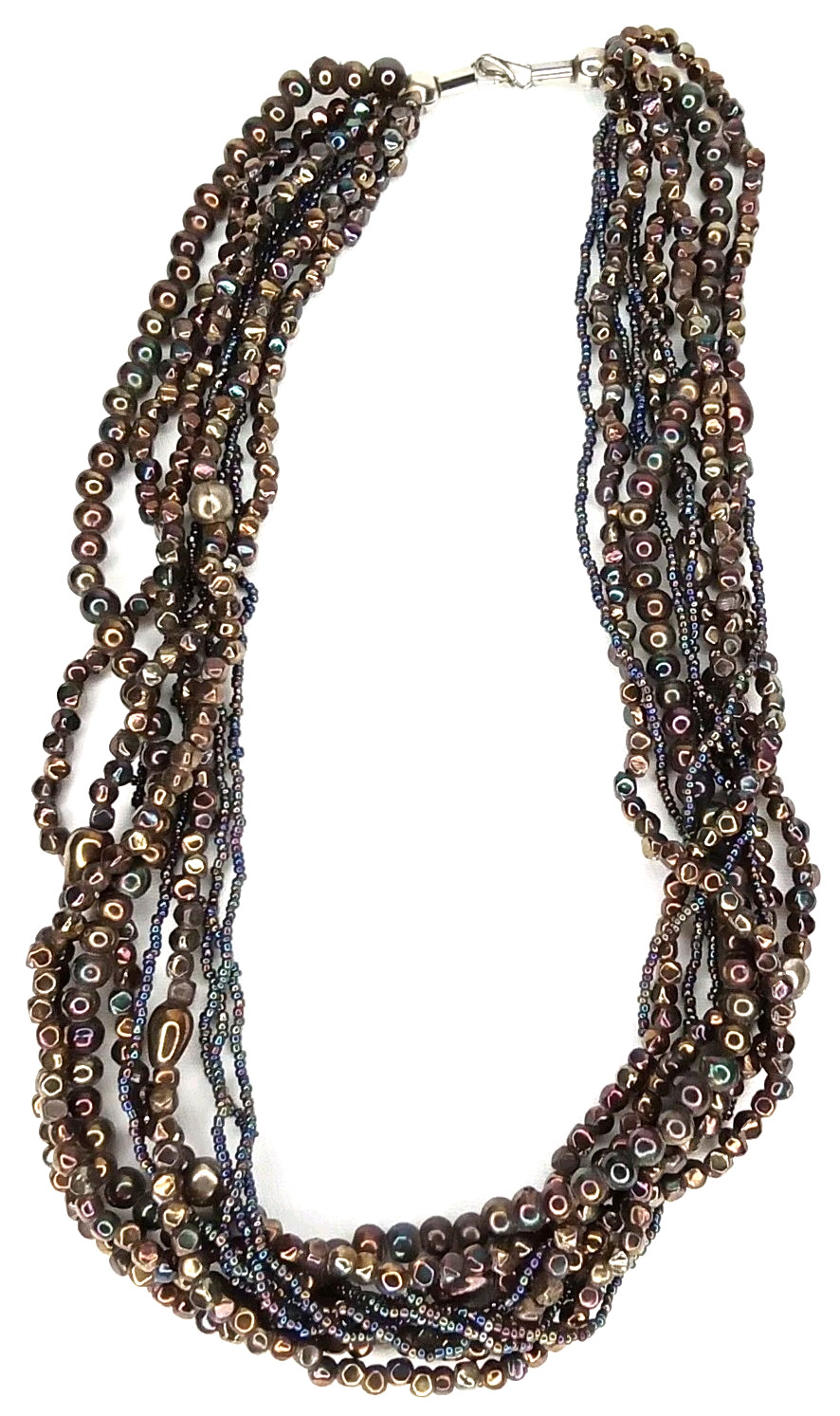 Vintage 1980s Multi Strand Beaded Statement Necklace Boho Chic New Arrival