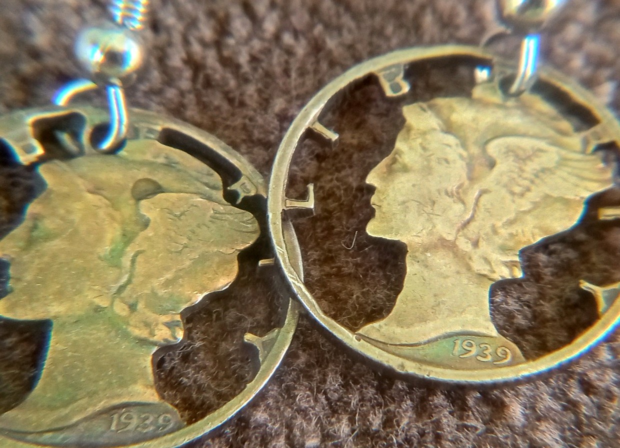 Lot of Sterling Silver Earrings 1939 Mercury Dimes, CZ, Chain Hoops