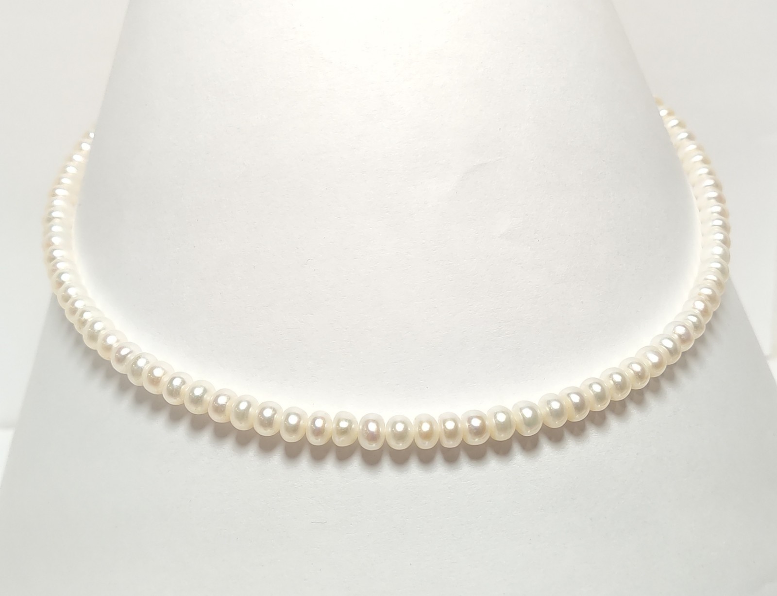 Beautiful Lustrous GENUINE NATURAL FRESHWATER PEARL 925 Sterling Silver Necklace